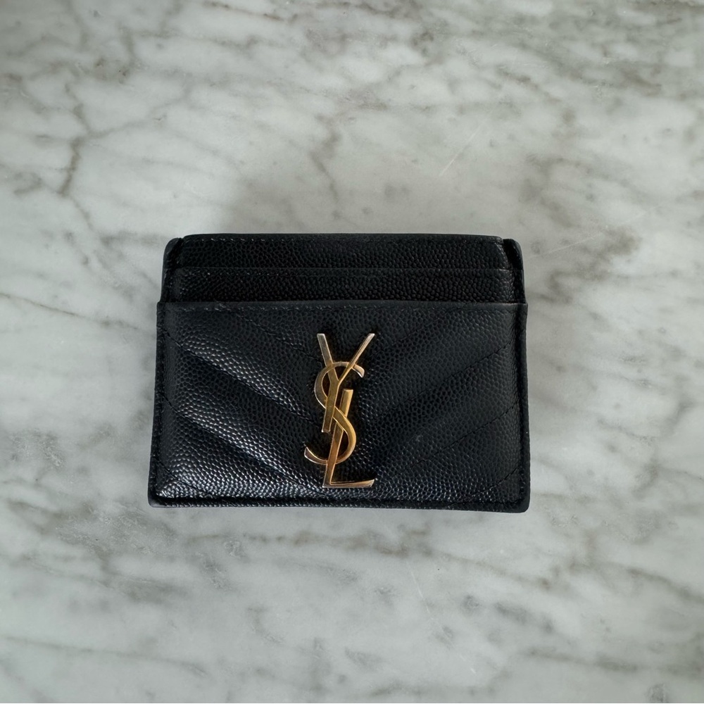 Saint Laurent Black and Gold Card Holder